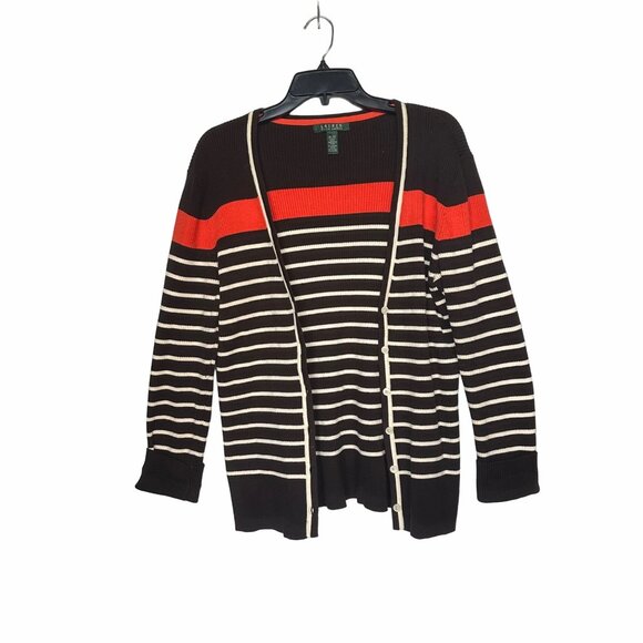 Lauren by Ralph Lauren Sweaters - ✨✨✨Lauren by Ralph Lauren Sz XL Women's Cardigan Brown orange Vintage Cotton